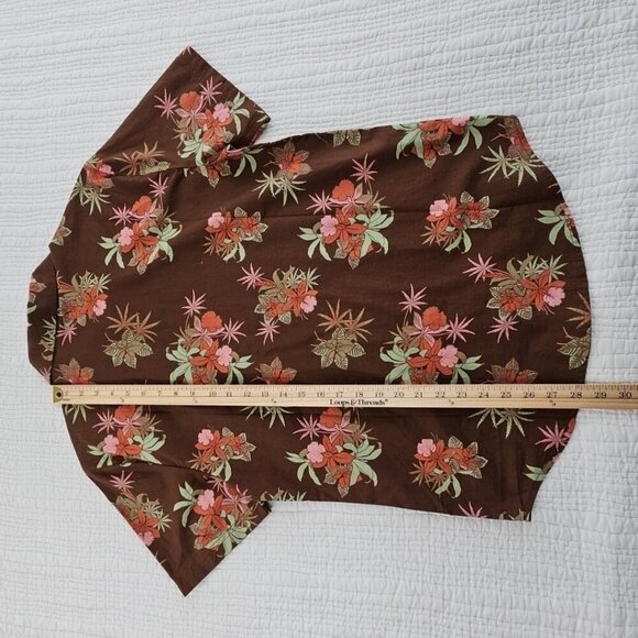 Billabong Hawaiian Shirt Women's S Brown Floral NEW Short Sleeve NWT MSRP $66 - Picture 15 of 16